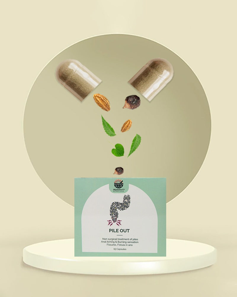 Pile Out Capsules : Quick Relief From Pain, Bleeding & Constipation - 15 Caps