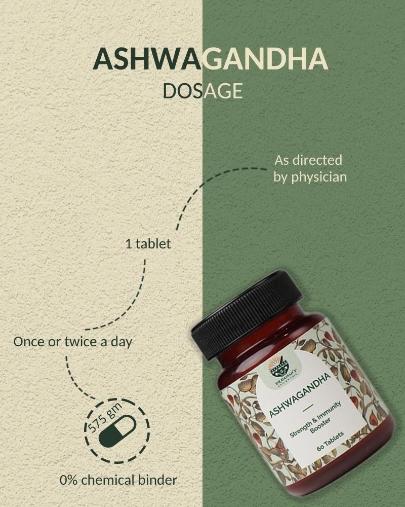 Ashwagandha Tablets | Strength & Energy Booster | 100% Root Extract - 60 Tab