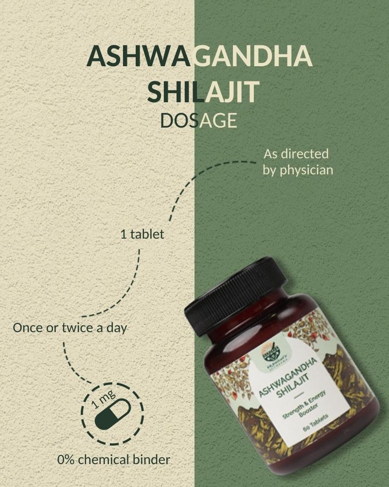 Ashwagandha Shilajit Tablets | Stamina | Energy Booster - 60 Tabs